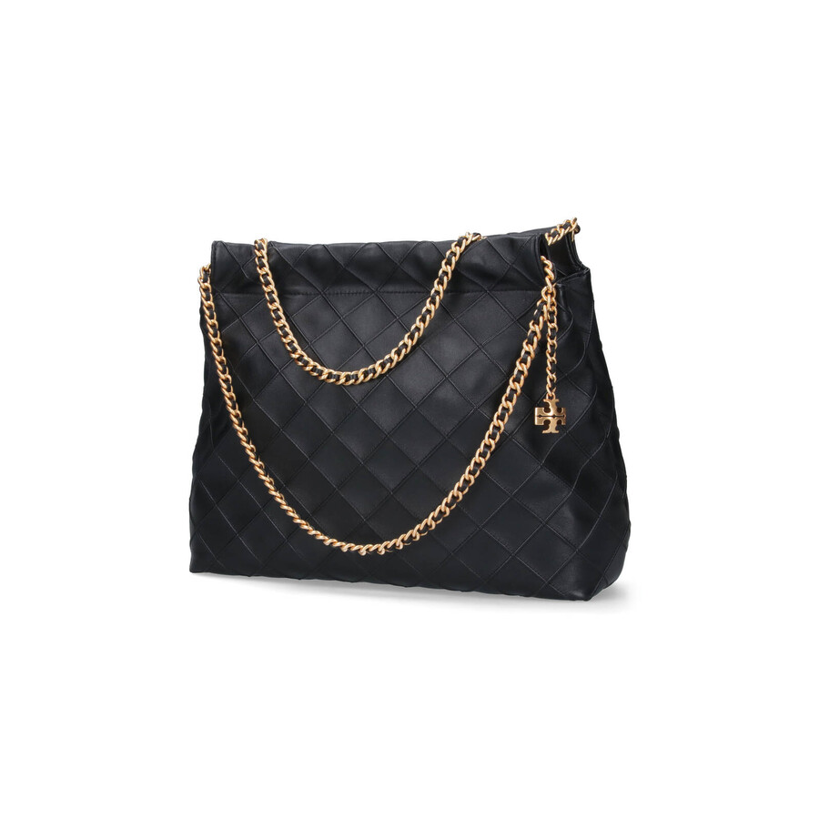 Tory Burch Fleming Large Hobo Bag In Black