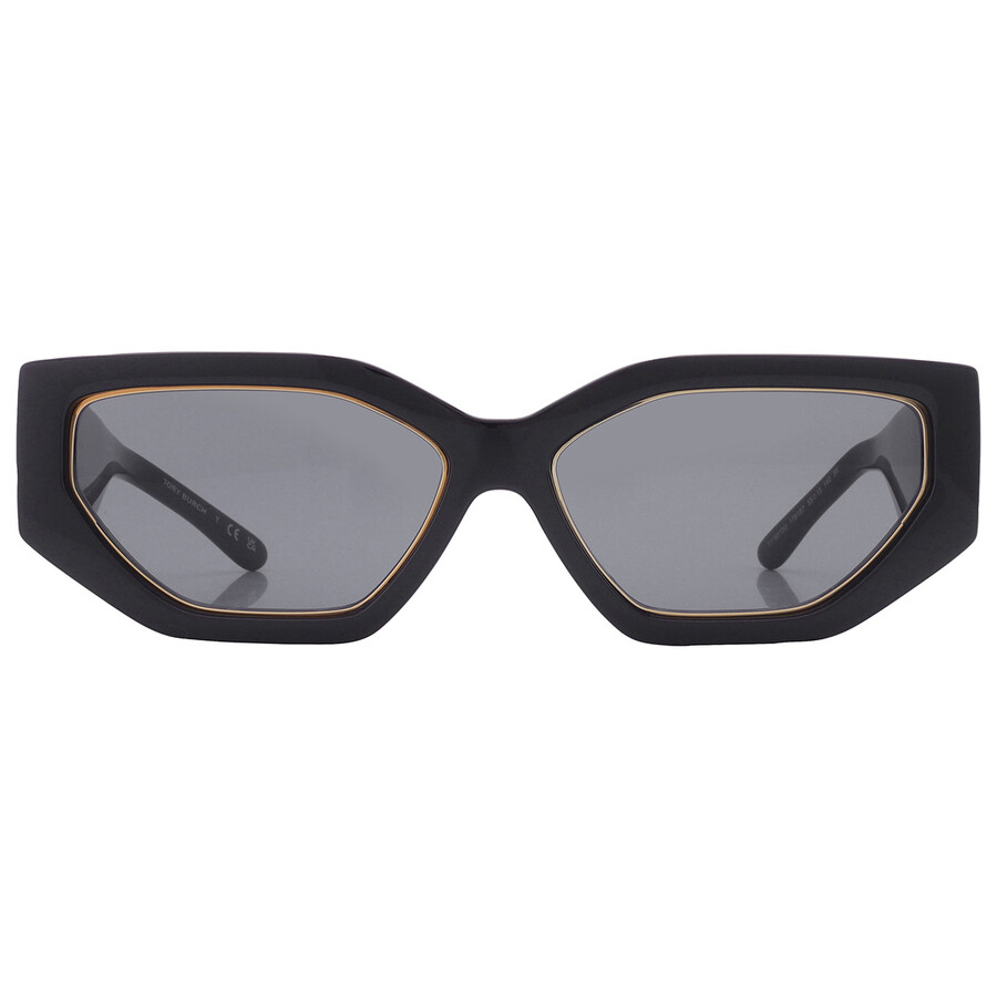 Tory Burch Grey Irregular Ladies Sunglasses TY9070U 179187 55