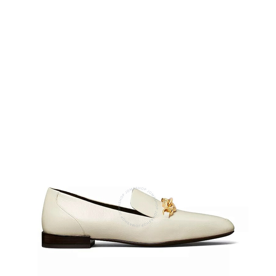 Tory Burch Jessa Leather Chain Loafers In Beige