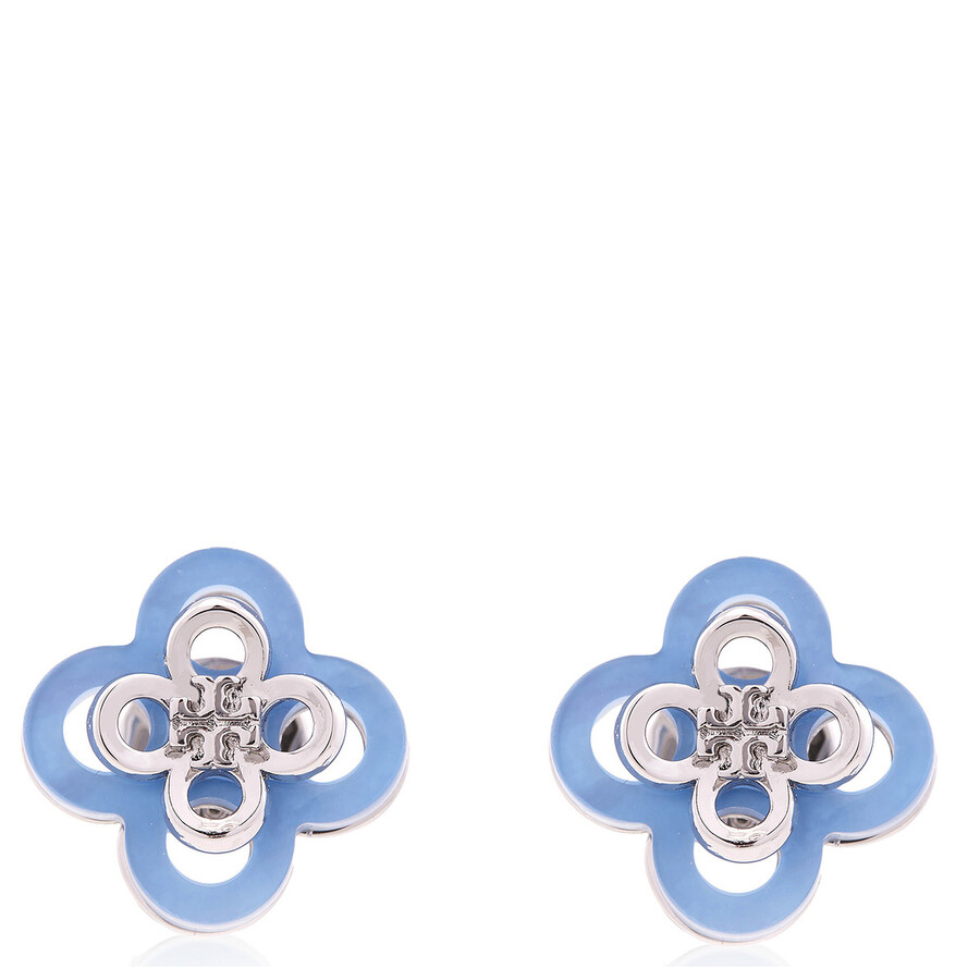 Tory Burch Kira Clover Stacked Stud Earrings In Blue