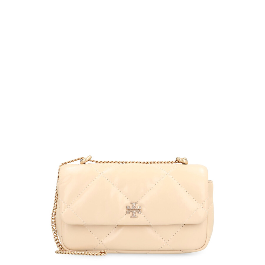 Tory Burch Kira Diamond Leather Mini Crossbody Bag In Green