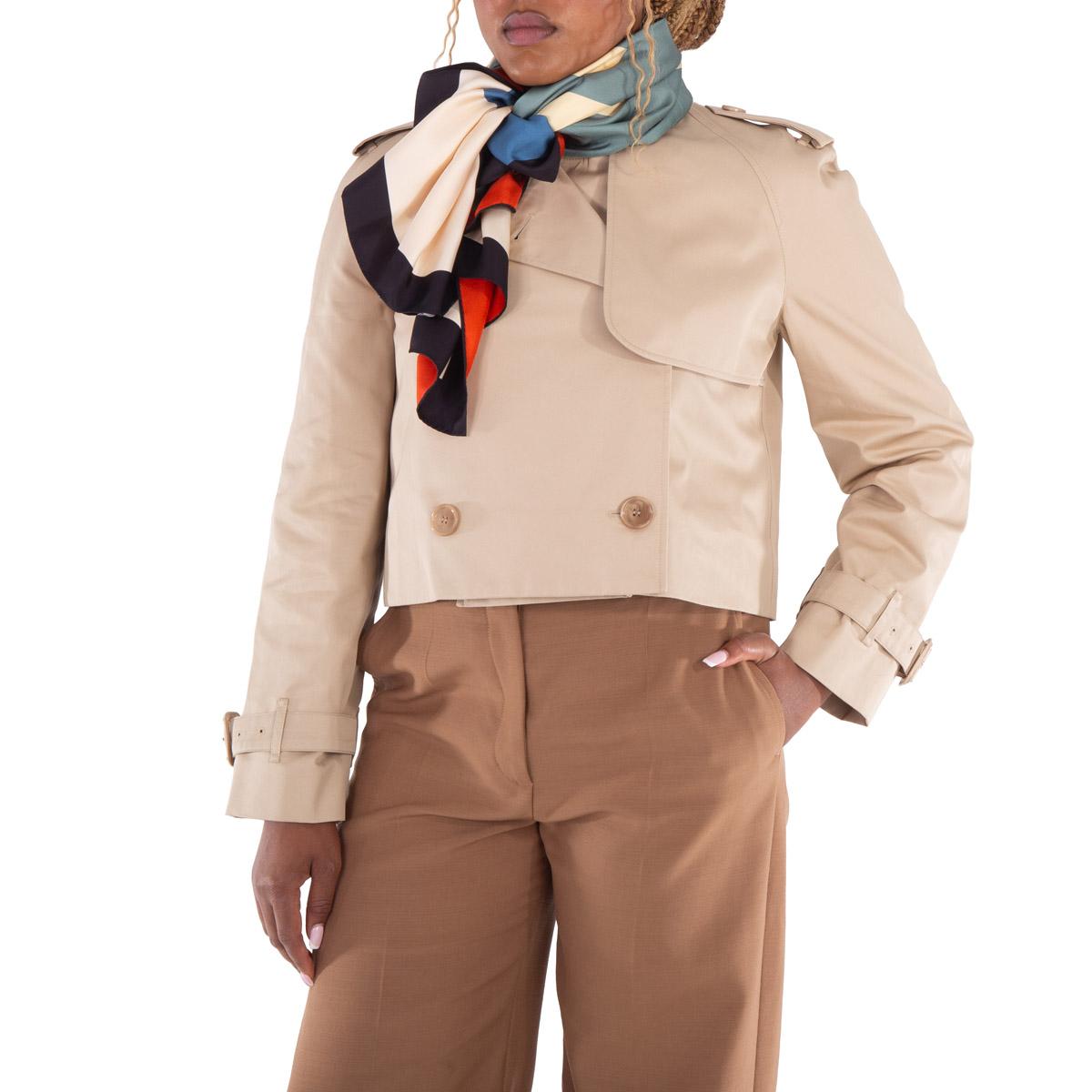 Tory - Contrast Linen - Scarf - Jet Stream
