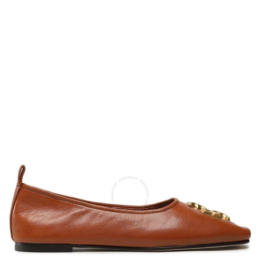 Tory Burch Ladies Bourbon Eleanor Leather Ballet Flats, Size
