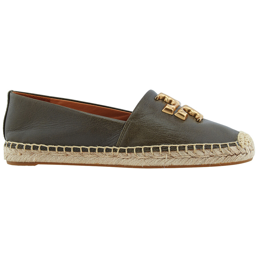 Tory Burch Ladies Olive Leather Eleanor Espadrilles, Brand Size 8 86567