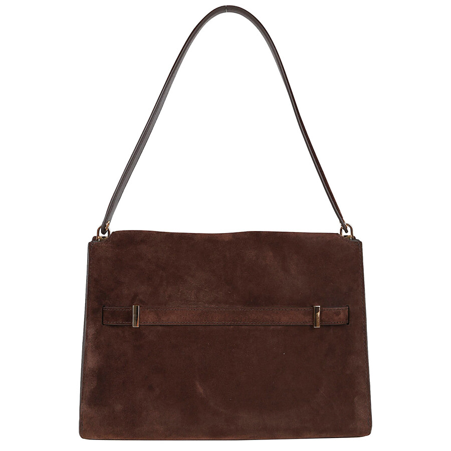 Tory Burch Lee Radziwill Suede Large Shoulder Bag In Burgundy