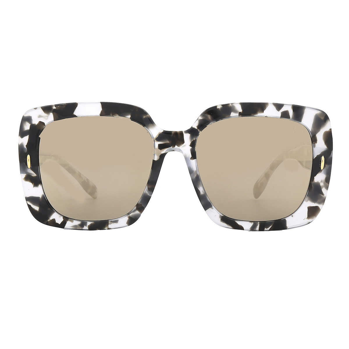 Tory Burch Light Brown Mirrored Gold Square Ladies Sunglasses 