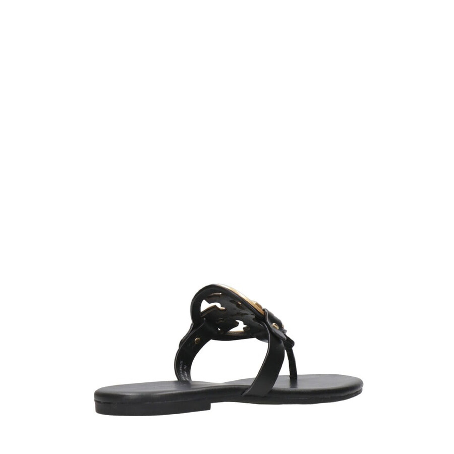 Tory Burch Metal Miller Soft Leather Sandals In Black