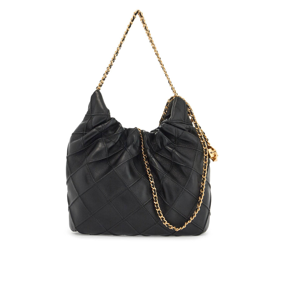 Tory Burch Mini Fleming Hobo Bag In Black
