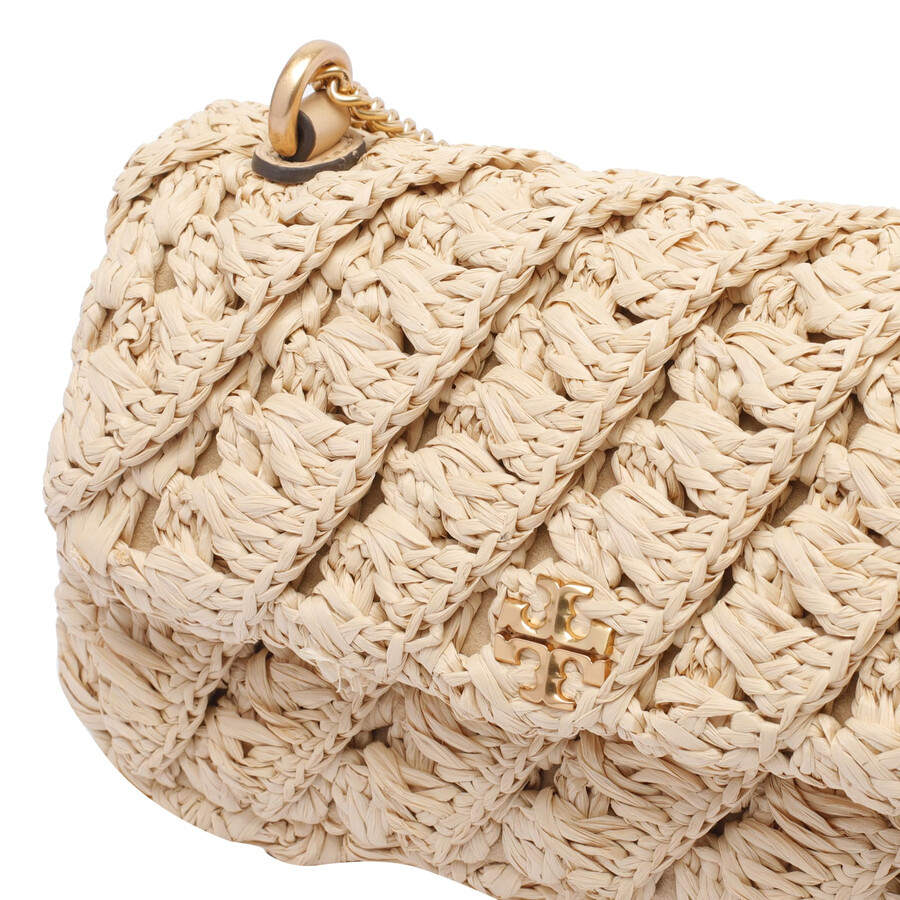 Tory Burch Mini Kira Woven Shoulder Bag In Sand