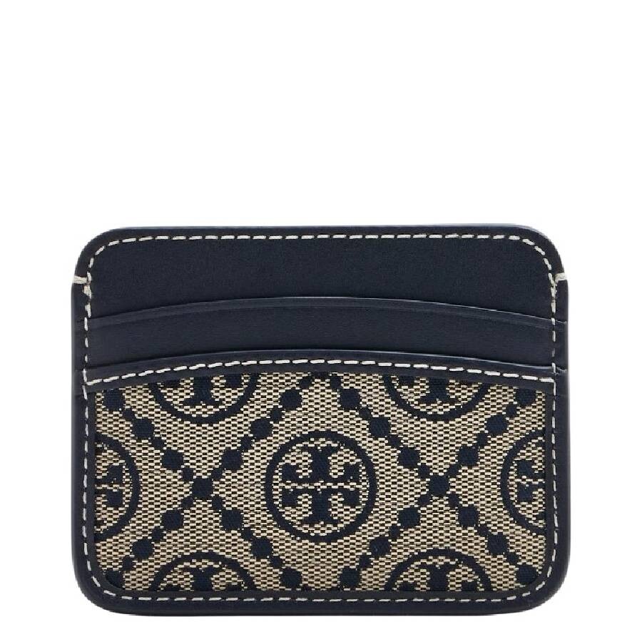 Tory Burch Monogram Jacquard Card Case In Blue