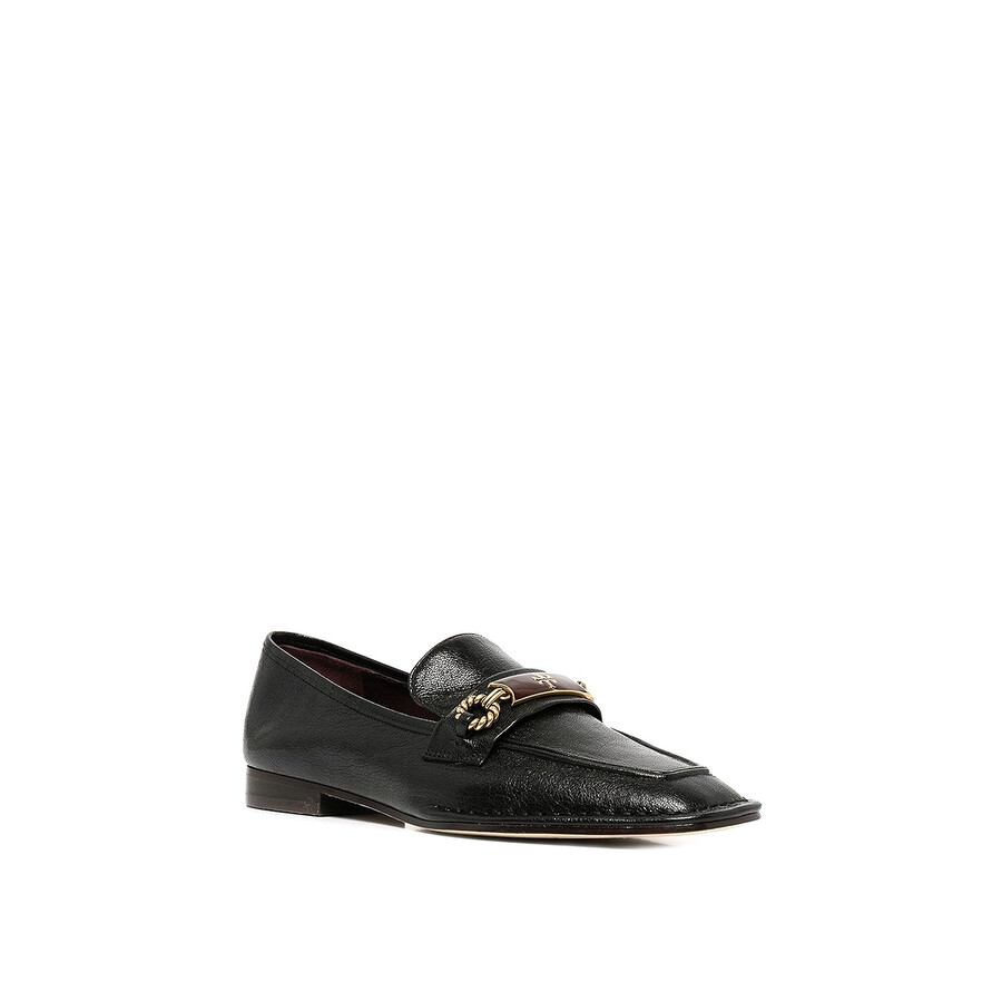 Tory Burch Jessa Horse-head Leather Loafers In Black
