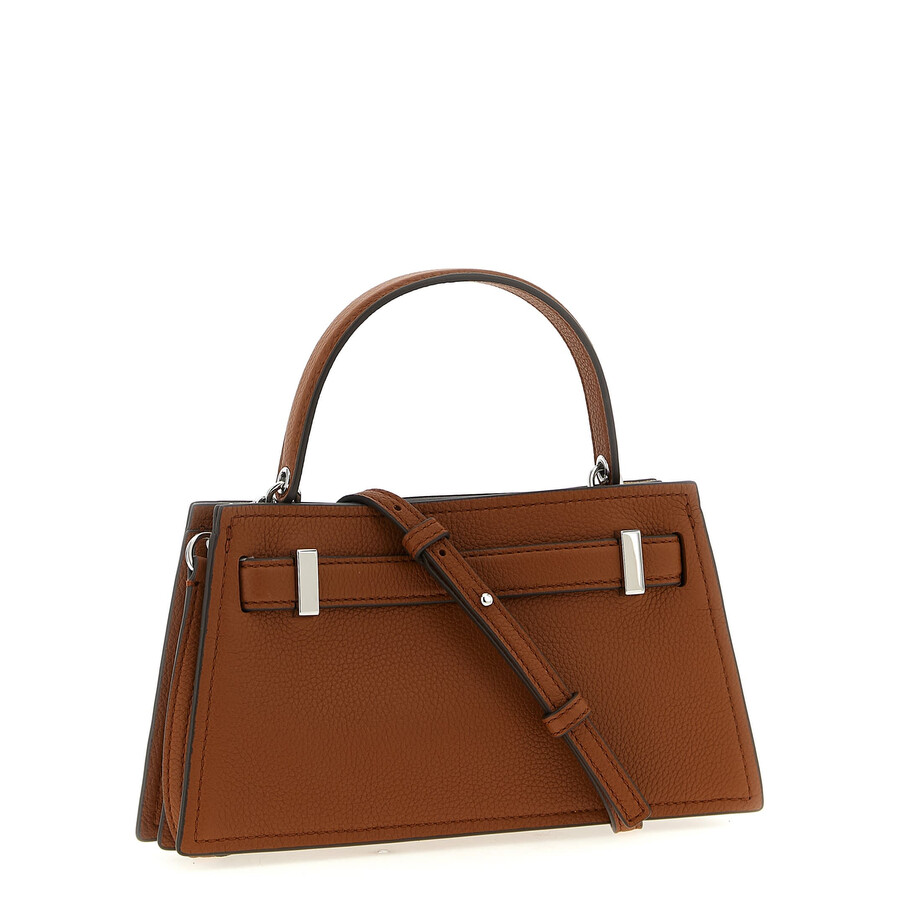 Tory Burch Petite Lee Radziwill Brown Crossbody Bag With Adjustable And Removable Shoulder Strap And T-buckle C In Brown