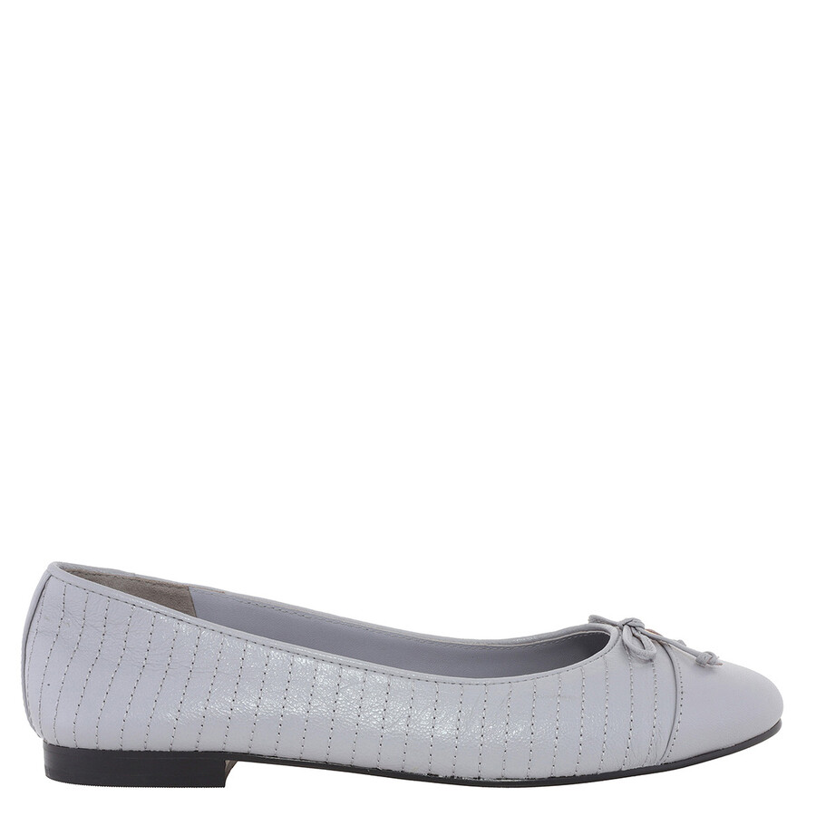 Tory Burch Quilted Ballerina Shoes In Grey