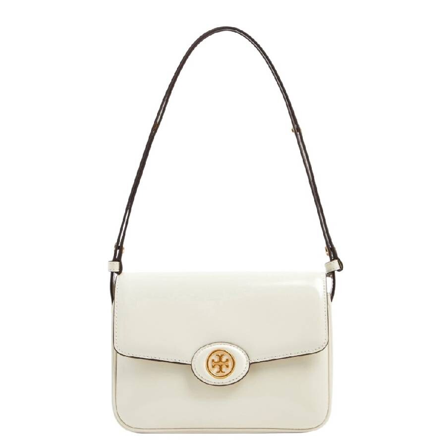 Tory Burch Robinson Spazzolato Shoulder Bag In Shea Butter