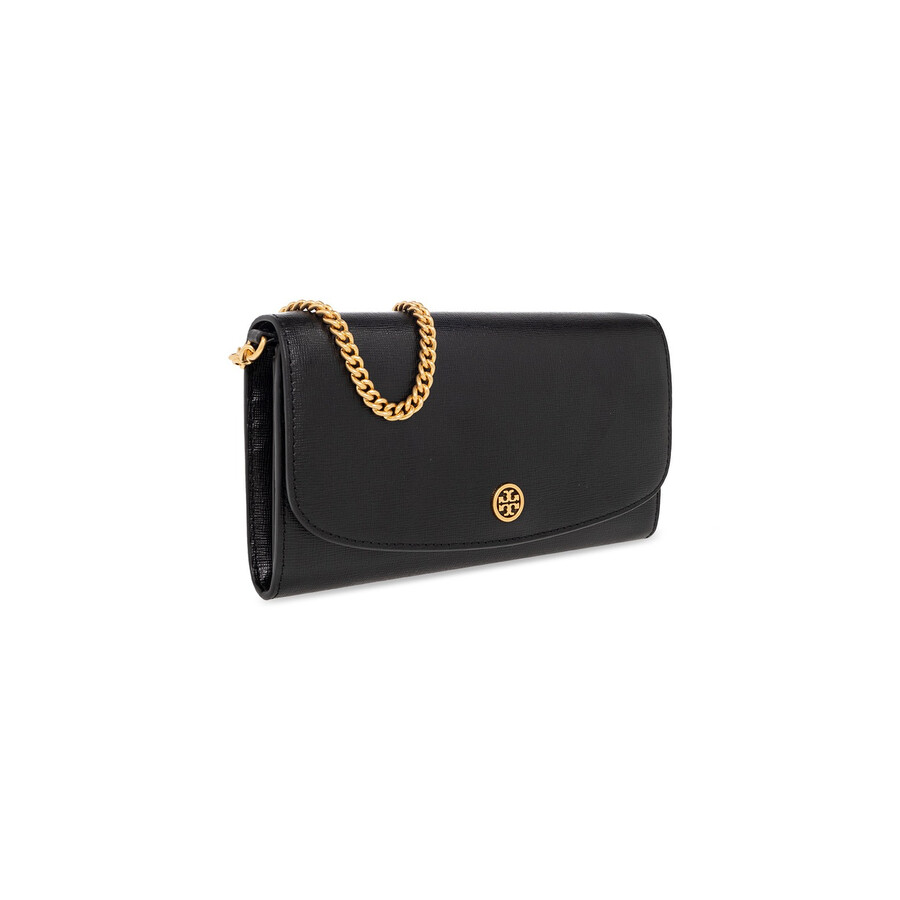 Tory Burch Leather Wallet With Logo In Black