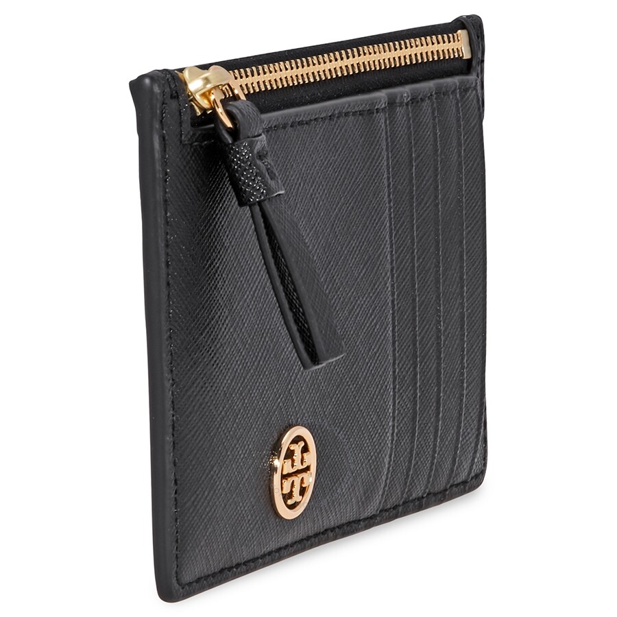 Tory Burch Robinson Slim Card Case Black Tory Burch Handbags