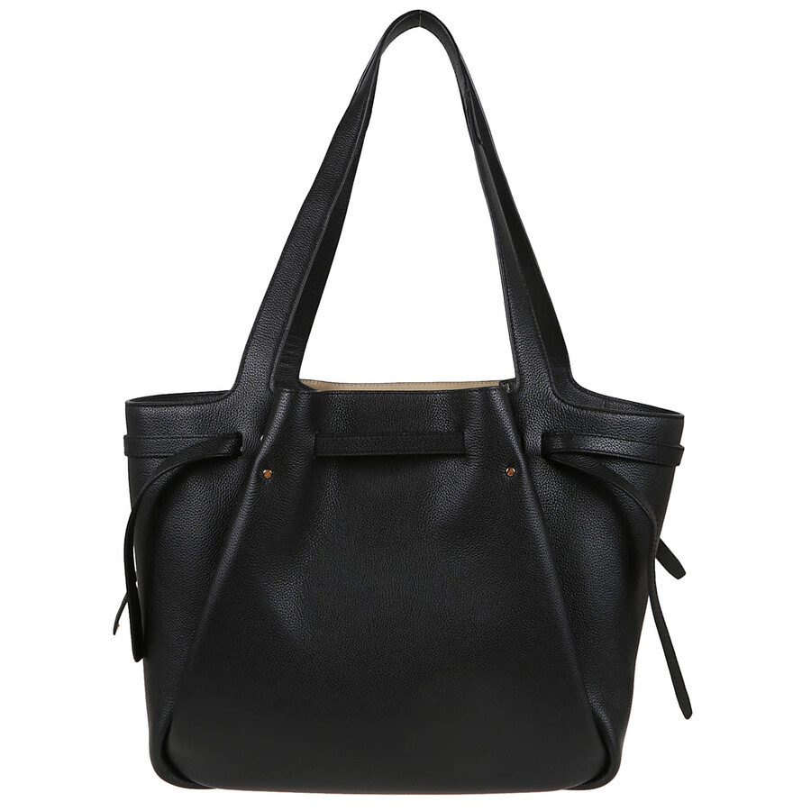 Tory Burch Romy Pebbled Tote In Black
