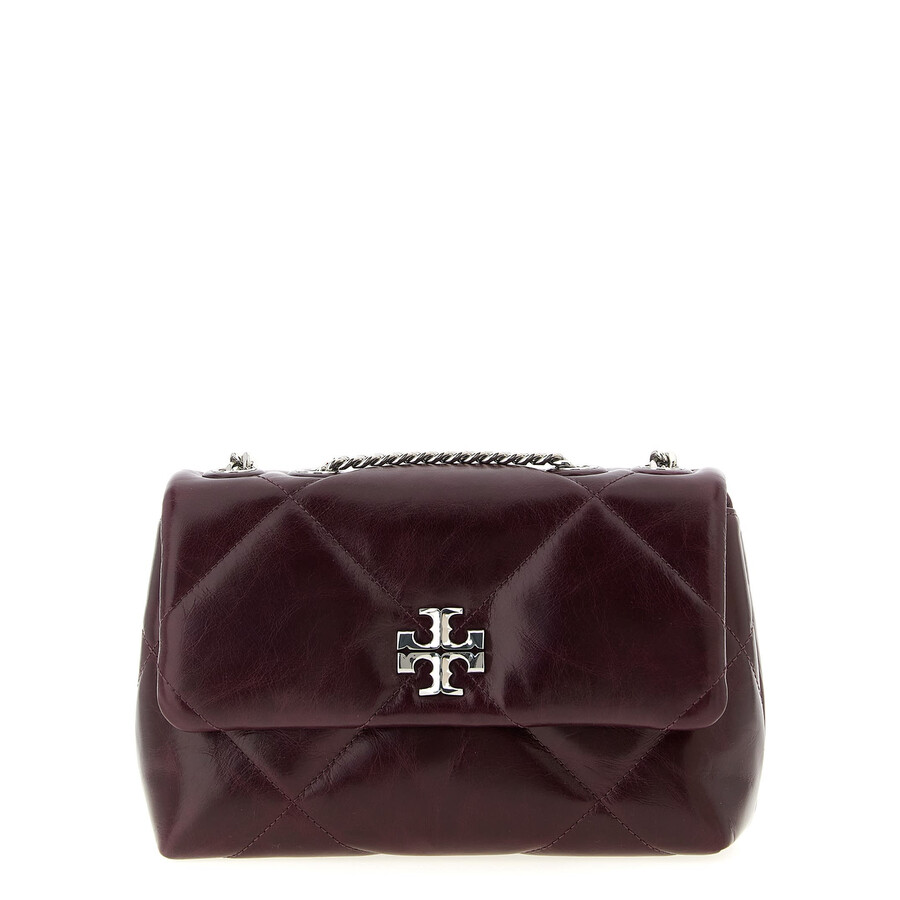 Tory Burch Small Kira Burgundy Leather Crossbody Bag In Burgundy