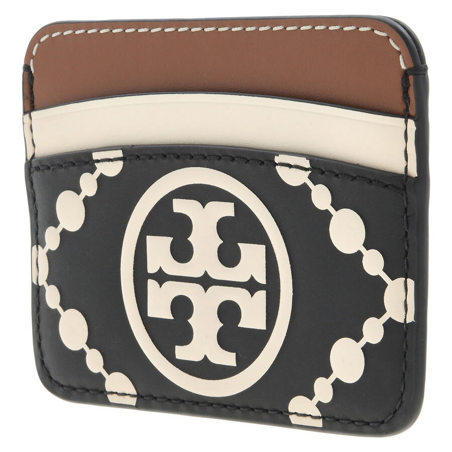 Tory Burch T Monogram Contrast Embossed Card Case In Multi