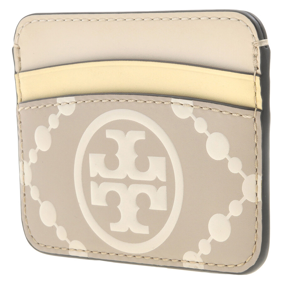 Tory Burch T Monogram Contrast Embossed Card Case In Sand