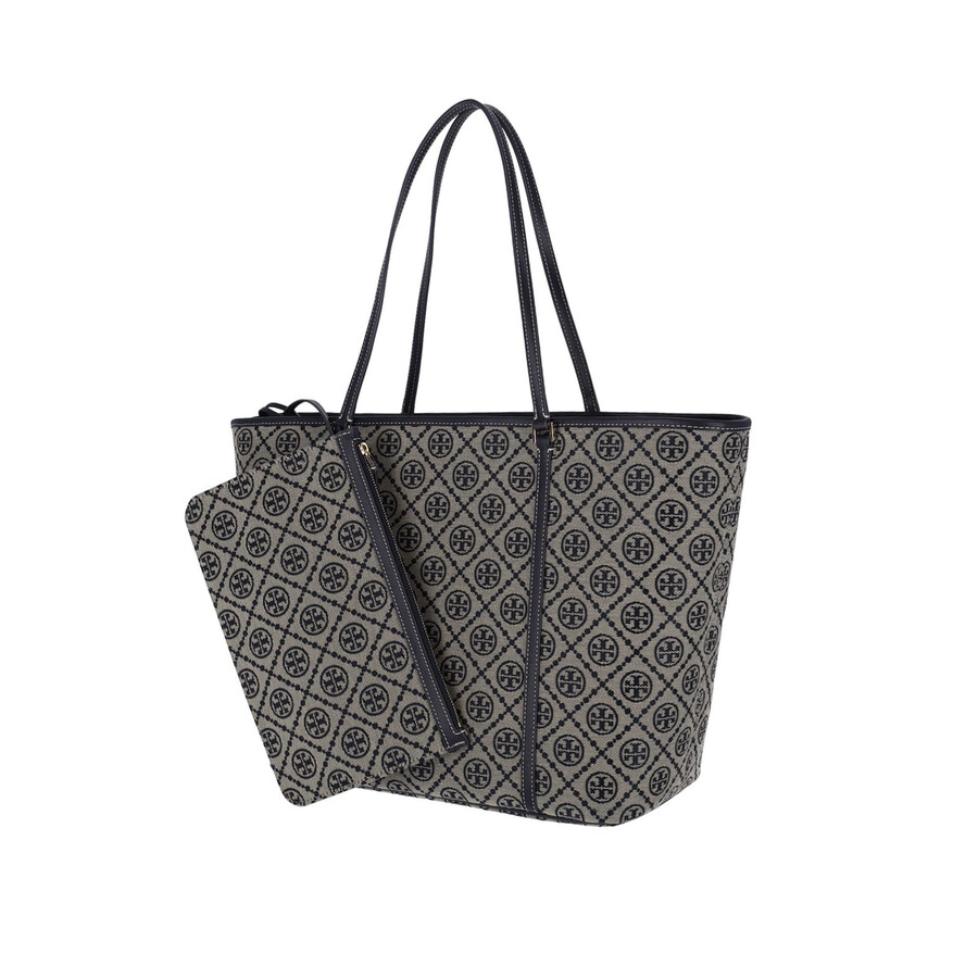 Tory Burch T-monogram Shoulder Bag With Internal Clutch In Black