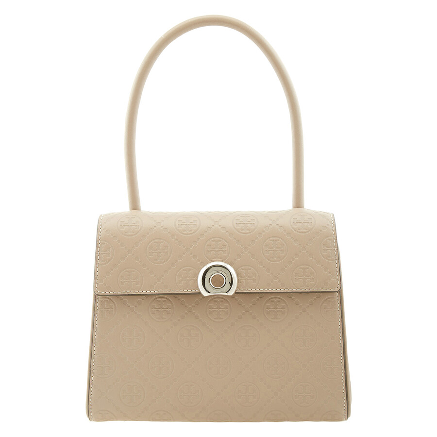 Tory Burch T Monogram Leather Small Deville Bag In Brown