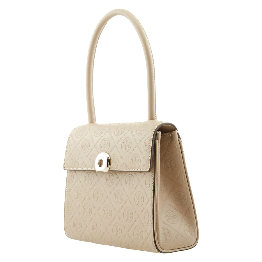 Tory Burch T Monogram Leather Small Deville Bag In Brown
