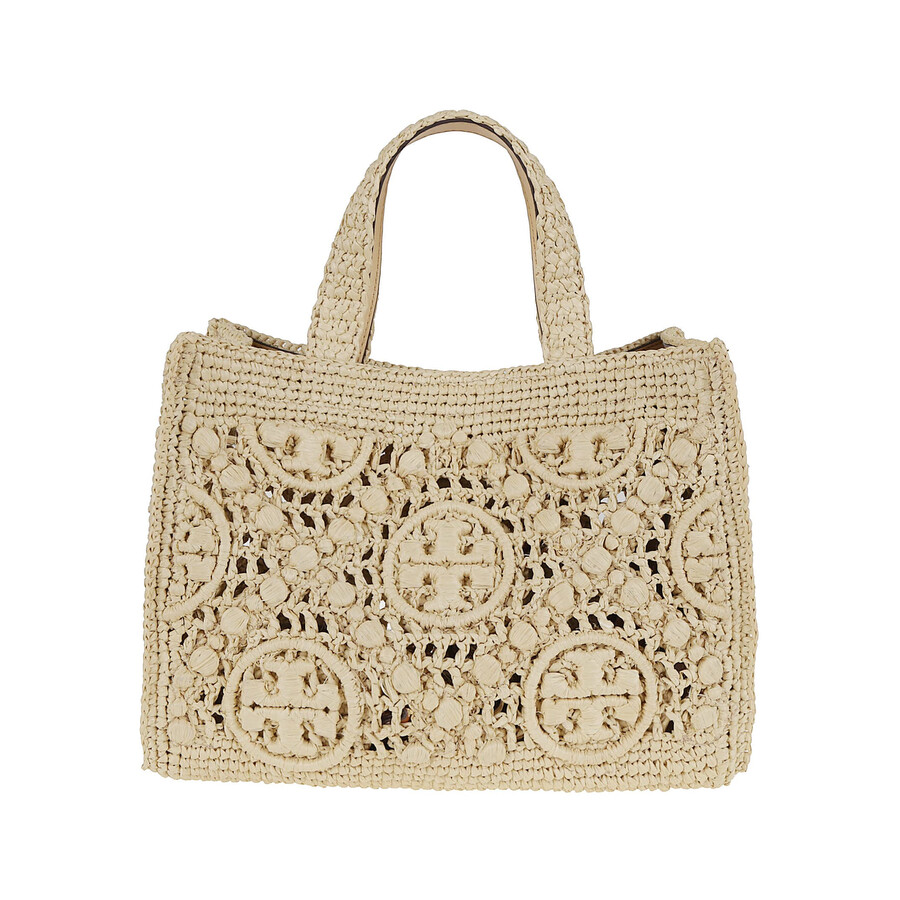 Tory Burch T Monogram Raffia Square Tote