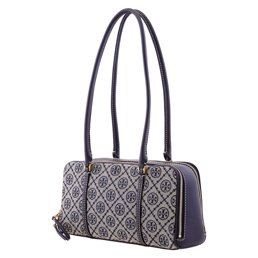 Tory Burch T Monogram Small Marshmallow Satchel In Blue