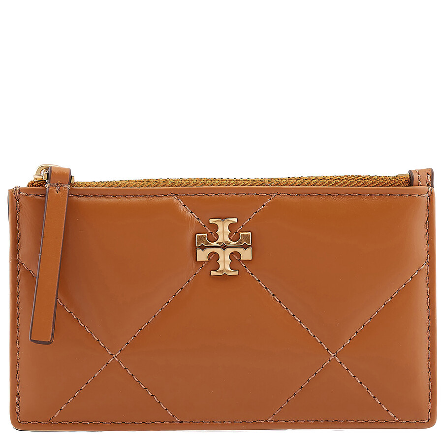 Tory Burch Tan Diamond Quilt Kira Card Case In Brown