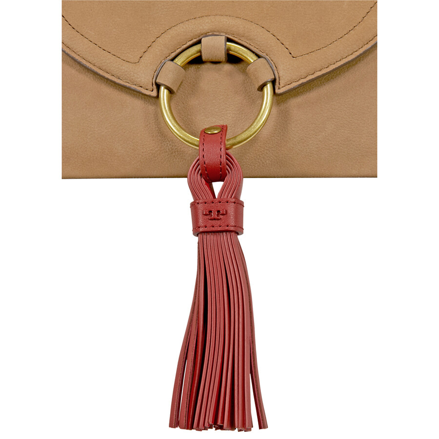 Tory Burch Tassel Suede Crossbody River Rock Tory Burch Handbags