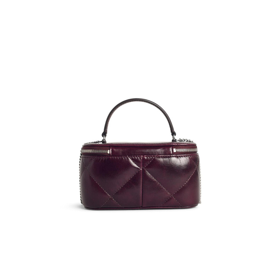 Tory Burch Vanity Burgundy Leather Bag In Red