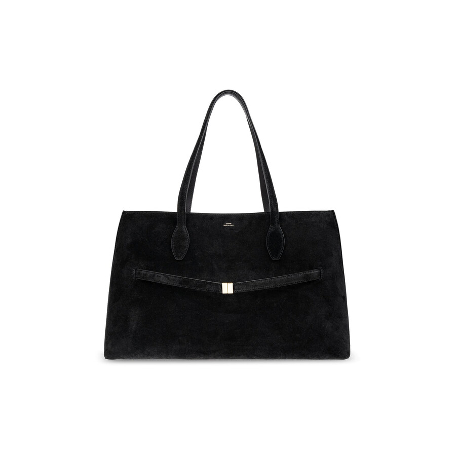 Totême Toteme Lounge Suede Leather Tote Bag In Black