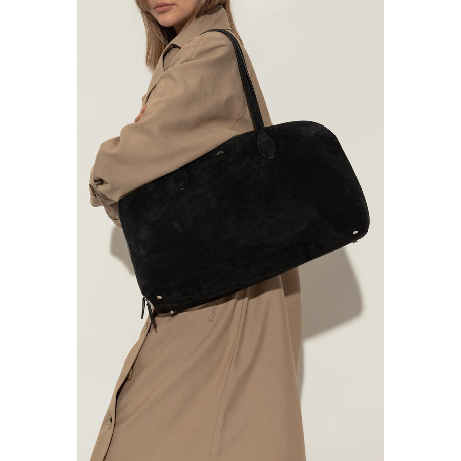 Totême Toteme Women Day Suede Leather Tote Bag In Black