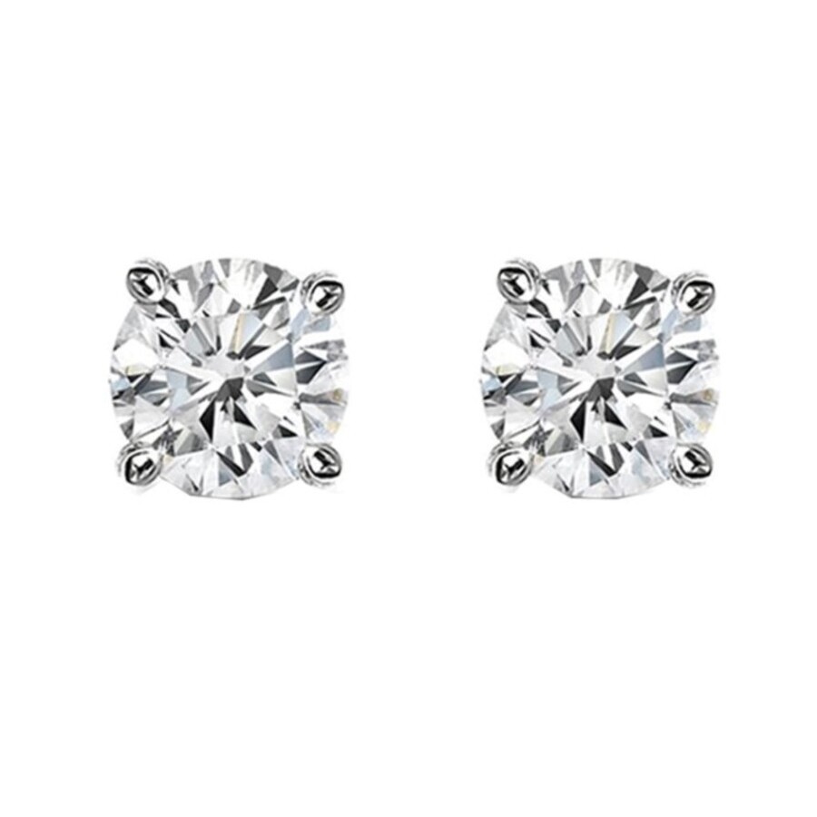 Tresorra 14k White Gold 0.5 Ct G-h Diamond Stud Earrings In White