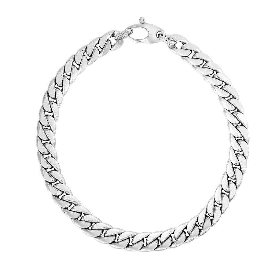 Tresorra 14k White Gold Classic Cuban Link Bracelet In Yellow