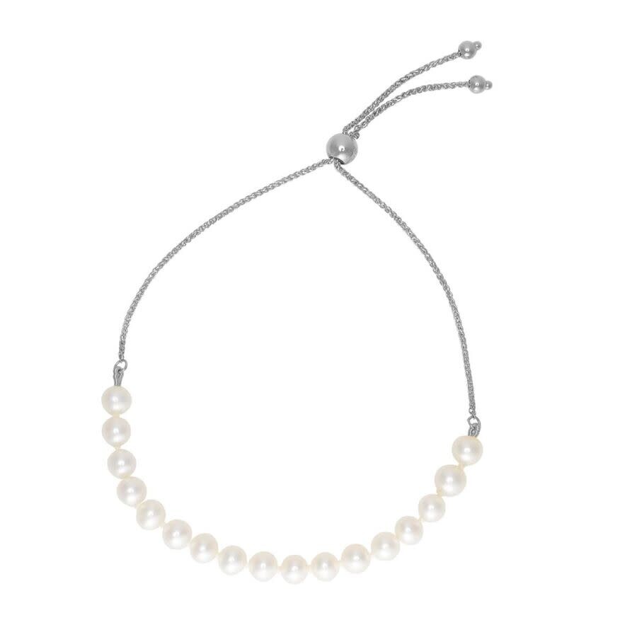 Tresorra 14k White Gold Pearl Strand Friendship Bracelet In White