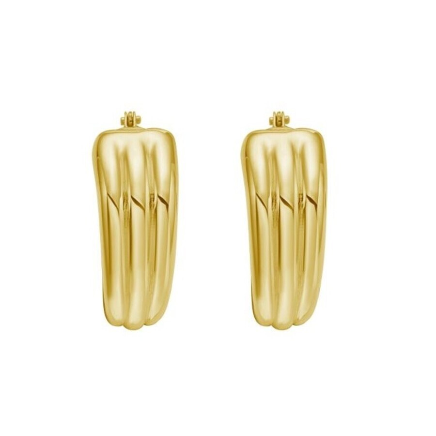 Tresorra 14k Yellow Gold 3-row Graduated Hoop Earrings In Yellow