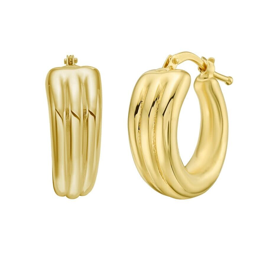 Tresorra 14k Yellow Gold 3-row Graduated Hoop Earrings In Yellow