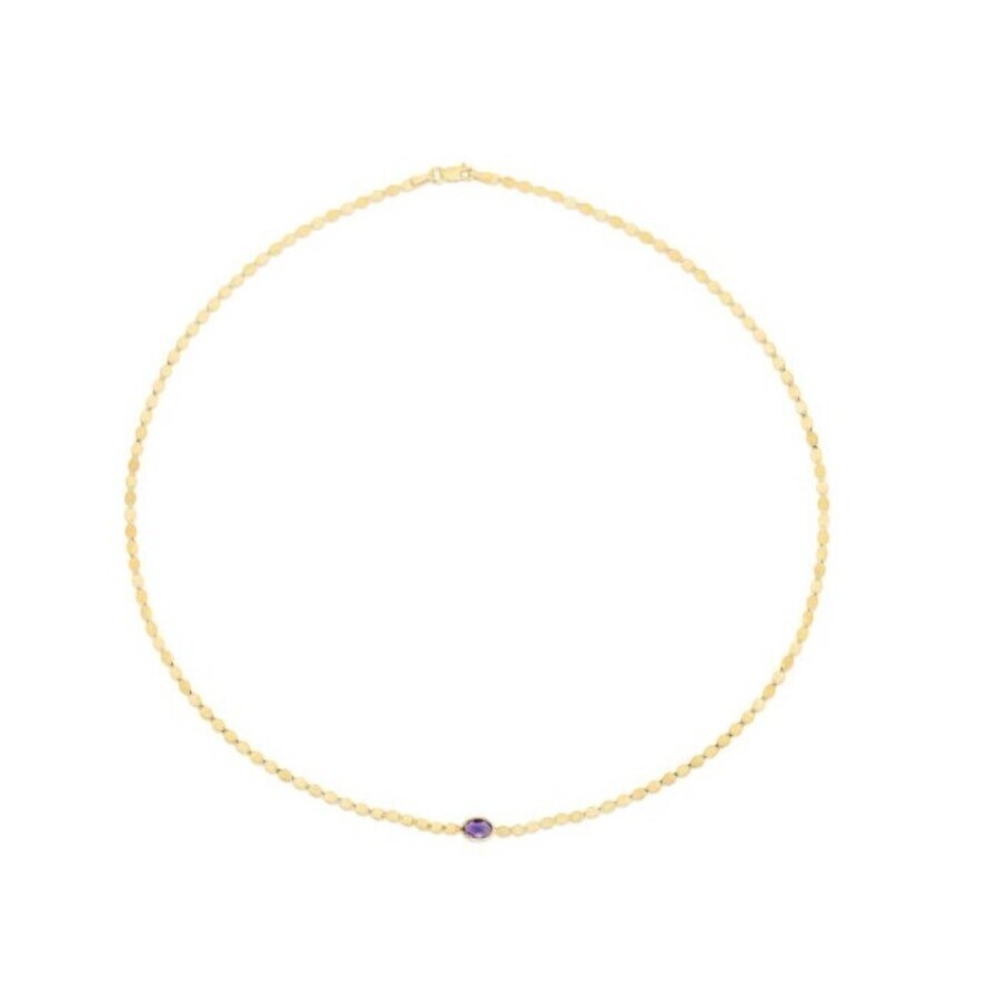 Tresorra 14k Yellow Gold Amethyst Mirron Chain Necklace In Yellow