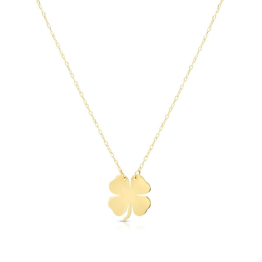 Tresorra 14k Yellow Gold Clover Pendant Necklace In Yellow
