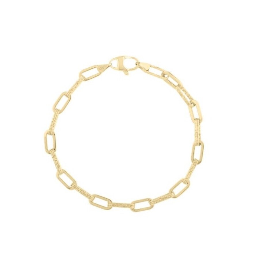 Tresorra 14k Yellow Gold Diamant Paperclip Chain Bracelet In Yellow