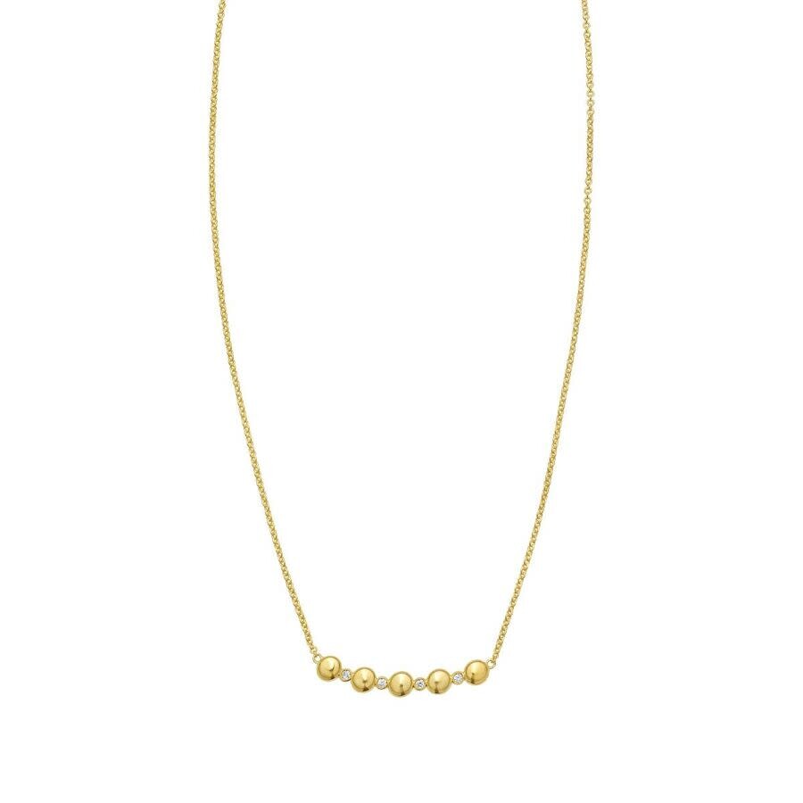Tresorra 14k Yellow Gold Diamond Bar Bauble Necklace In Yellow