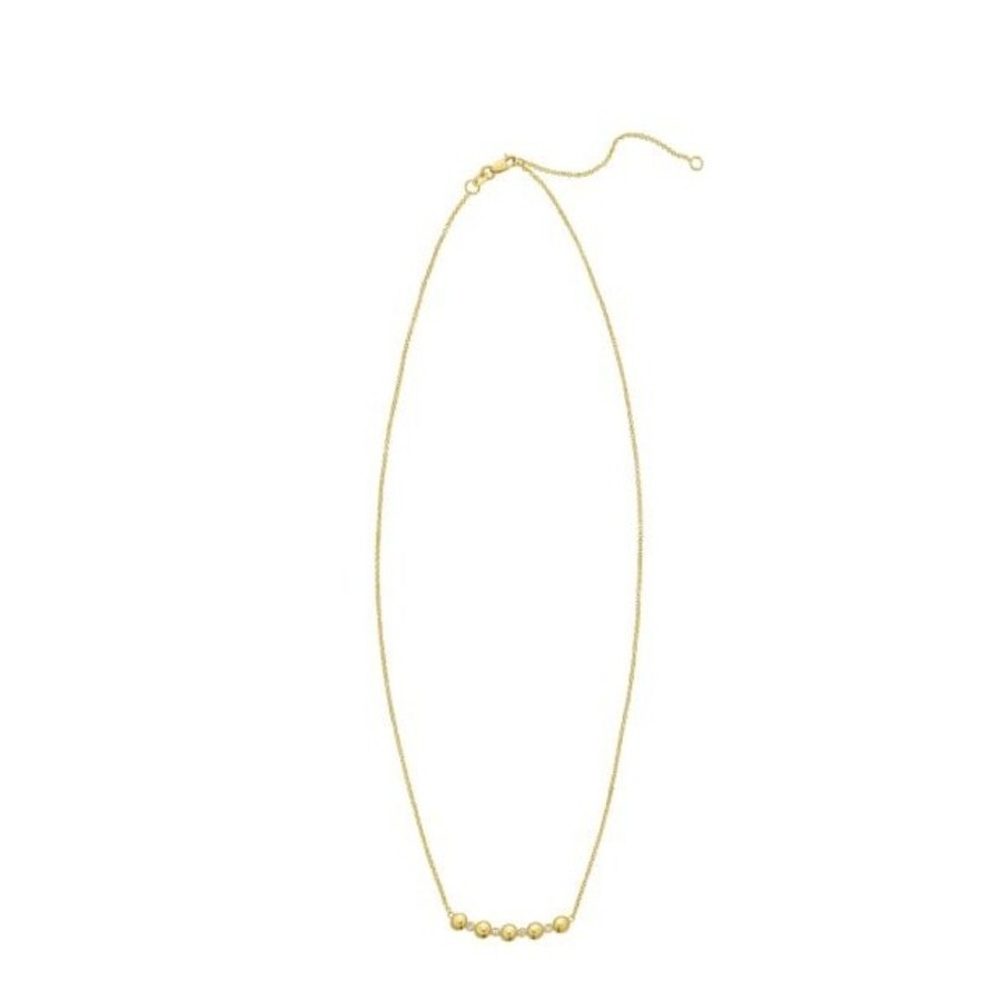 Tresorra 14k Yellow Gold Diamond Bar Bauble Necklace In Yellow