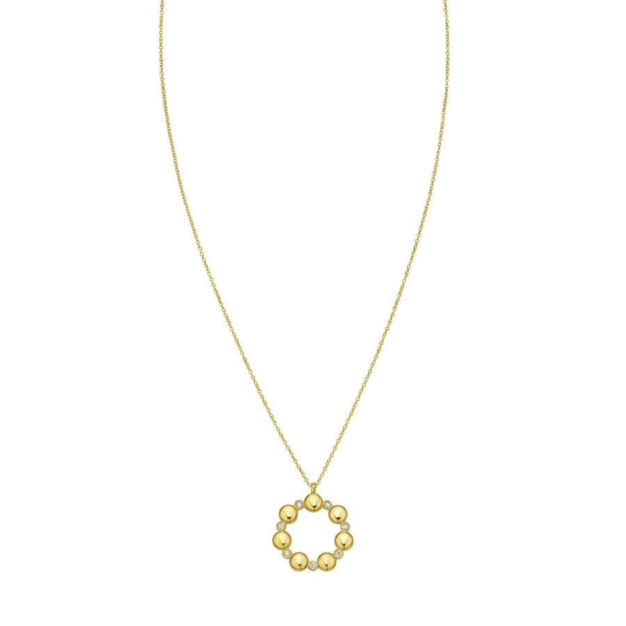 Tresorra 14k Yellow Gold Diamond Circle Bauble Necklace In Yellow