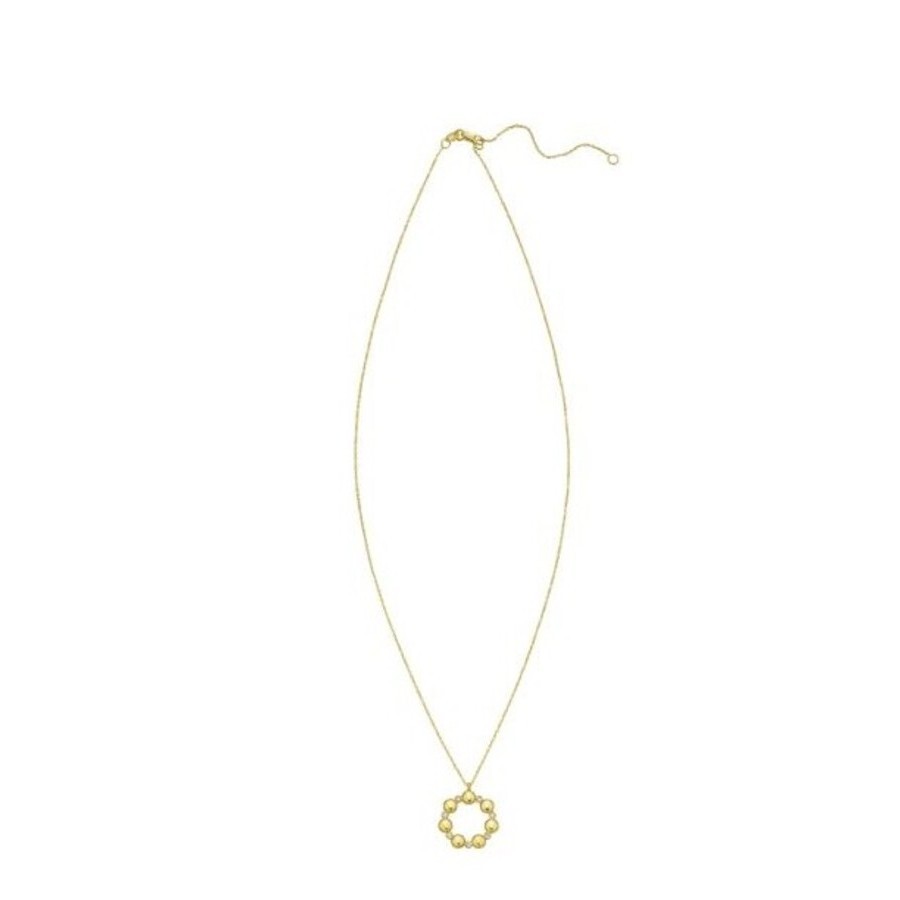 Tresorra 14k Yellow Gold Diamond Circle Bauble Necklace In Yellow