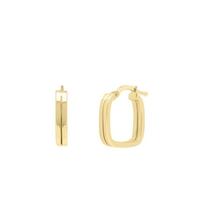 Tresorra 14k Yellow Gold Double Square Tube Hoop Earrings In Yellow