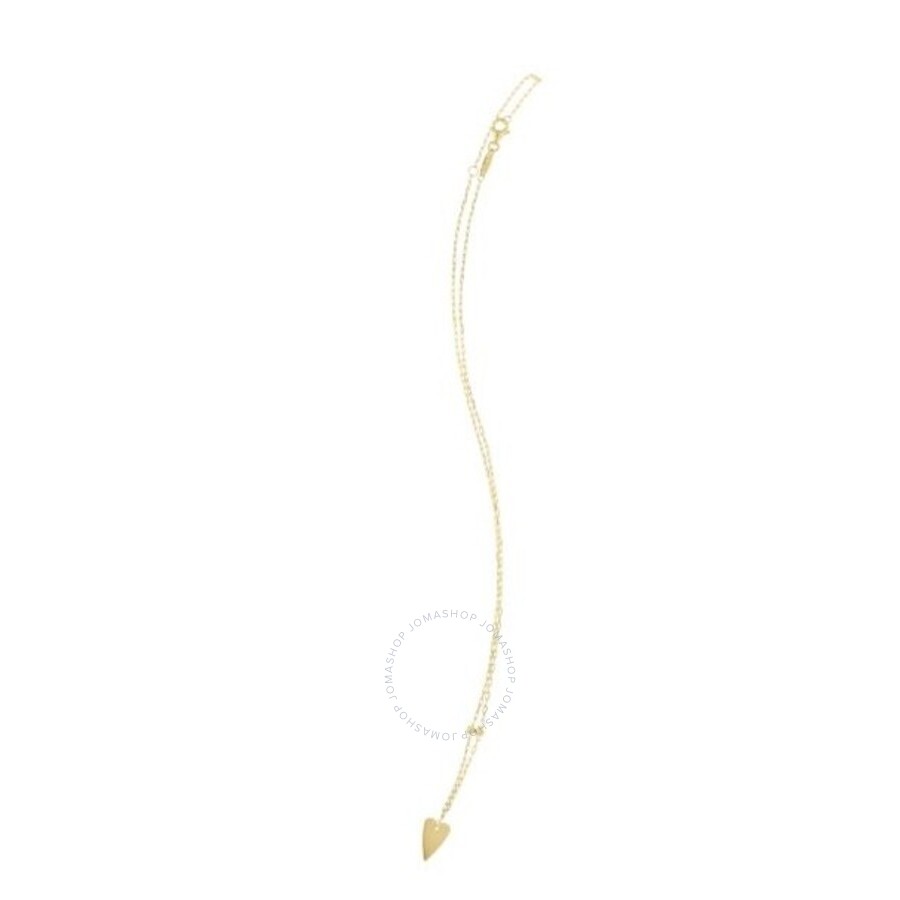 Tresorra 14k Yellow Gold Elongated Heart & Bead Station Necklace In Yellow