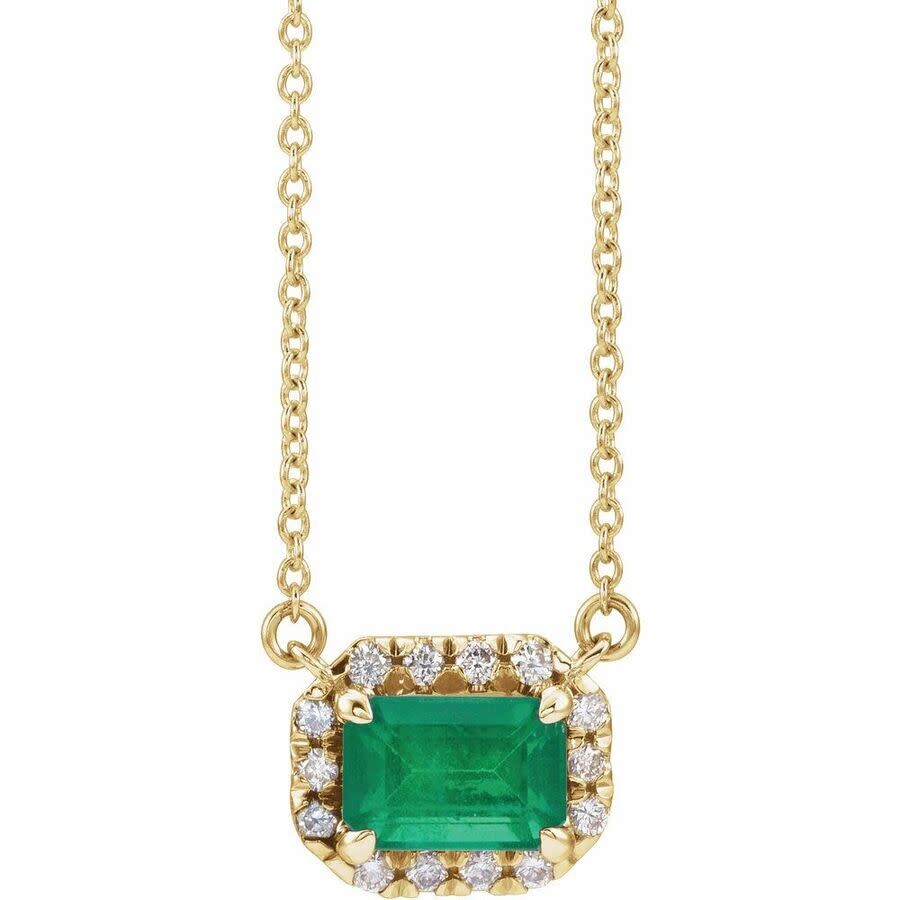 Tresorra 14k Yellow Gold Emerald & Diamond Necklace In Yellow
