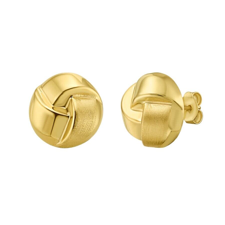 Tresorra 14k Yellow Gold Fancy Knot Stud Earrings In Yellow